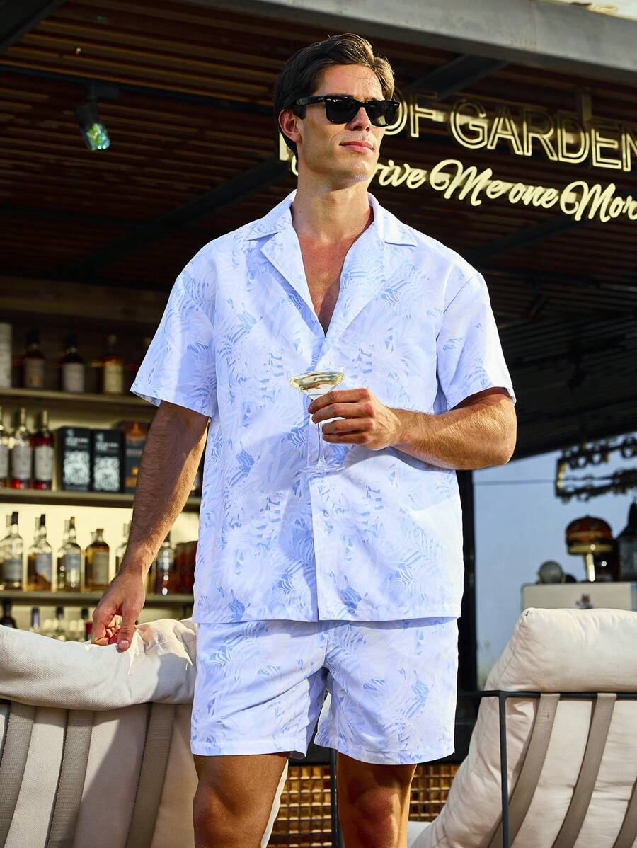Johann – Herren Set Mit Pflanzenhemd Und Shorts Strandurlaub 2