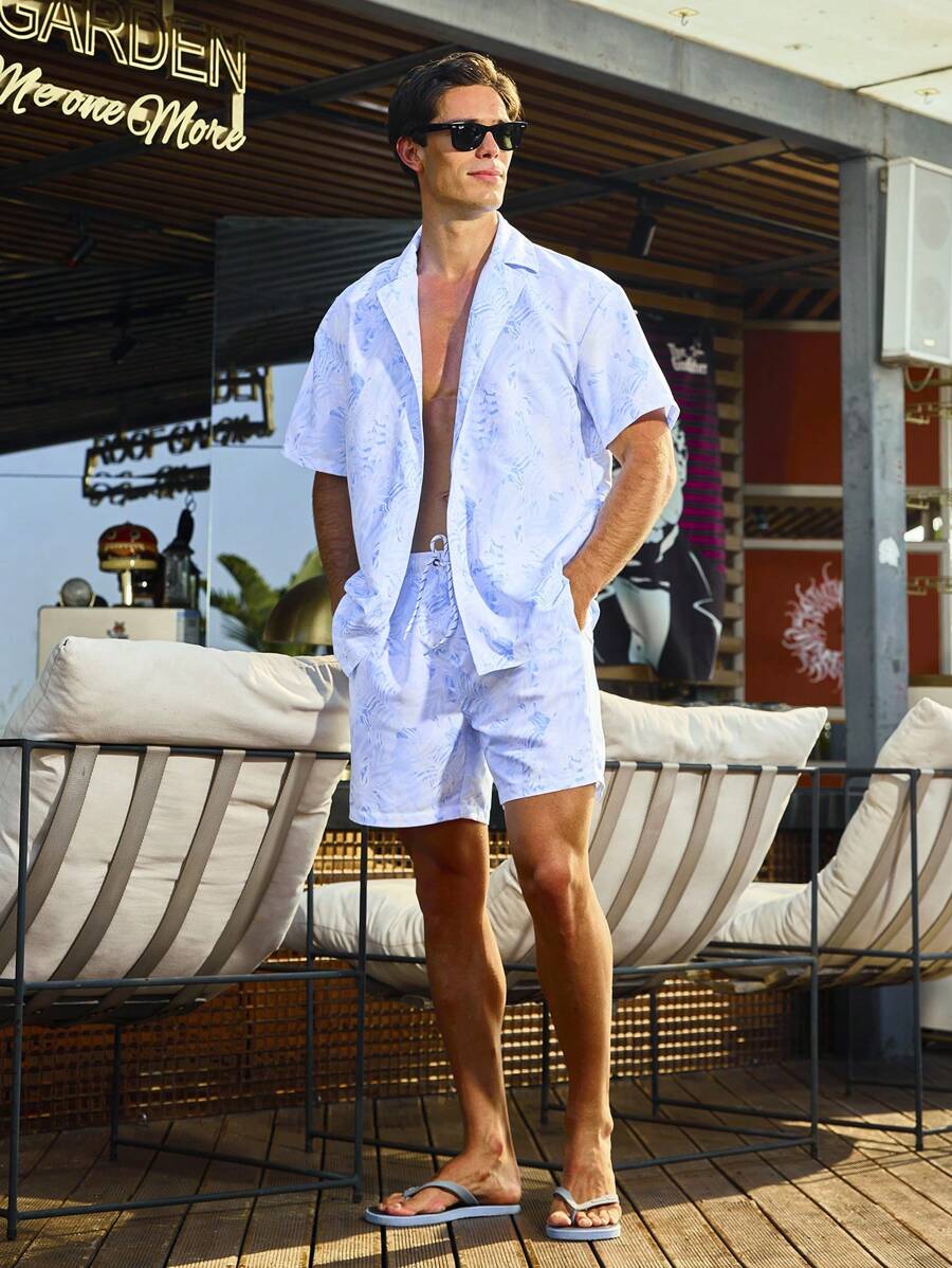 Johann – Herren Set Mit Pflanzenhemd Und Shorts Strandurlaub 3