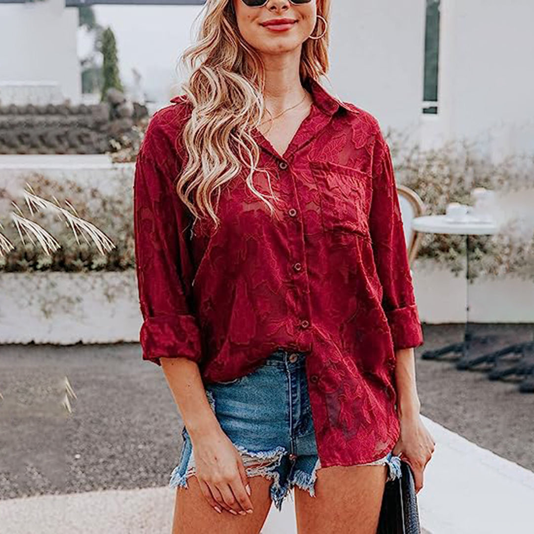 Jorina – Modisches Shirt für Damen Weinrot