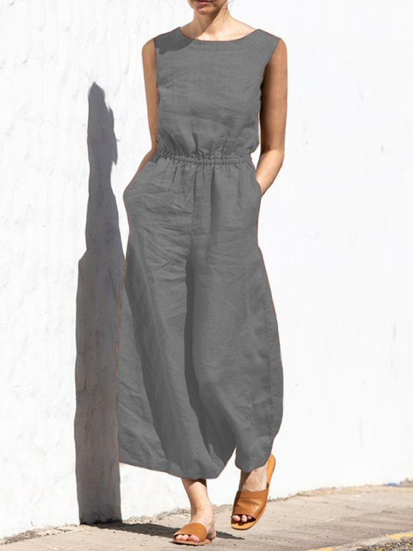 Georgia - Moderner Baumwoll-Jumpsuit mit weiten Beinen