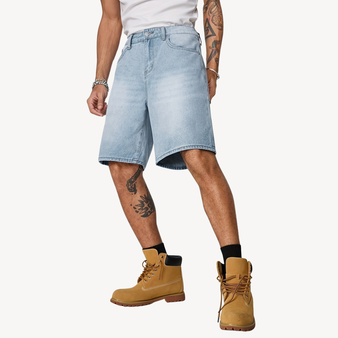 Jurek – Herren Cargoshorts aus Denim im Y2K-Vintage-Stil Blau