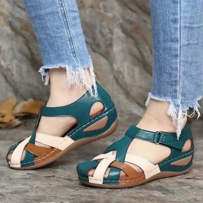 Kalina - Damen Sandalen mit Schnalle und Fußbett Grün