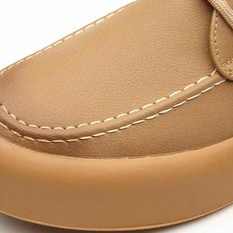 Karl- Hochwertige Herren Leder Sneaker Khaki 2