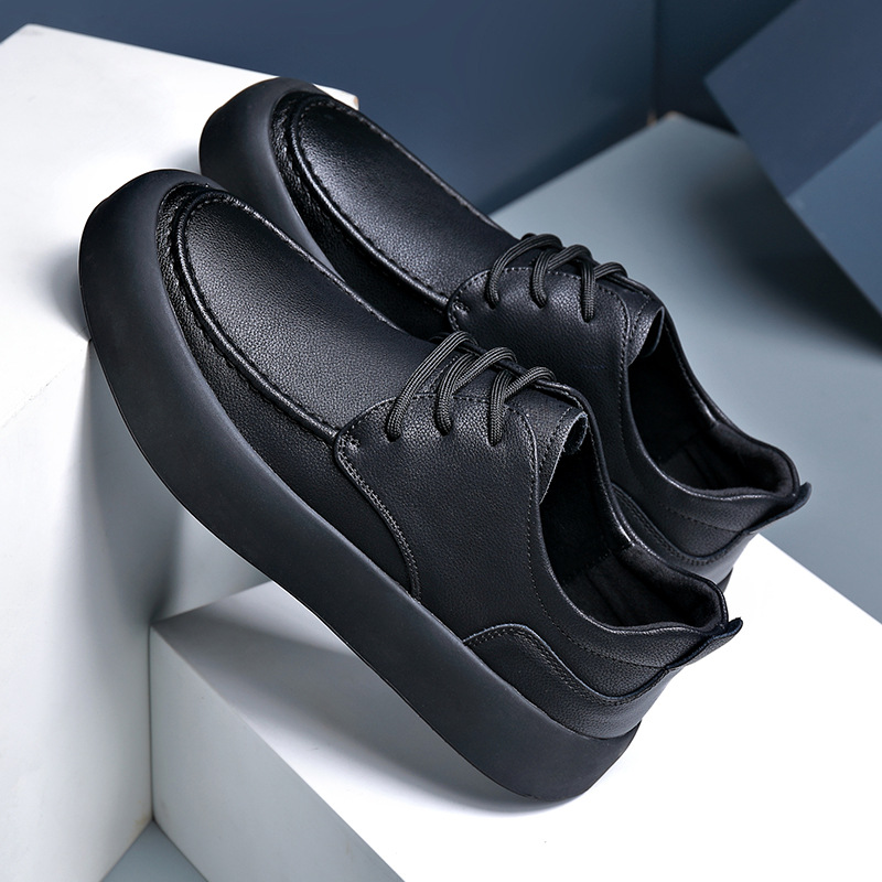 Karl- Hochwertige Herren Leder Sneaker Schwarz