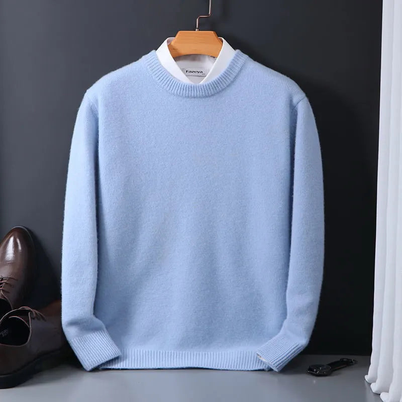 Karlo - Hochwertige Kaschmir Herren Pullover Hellblau