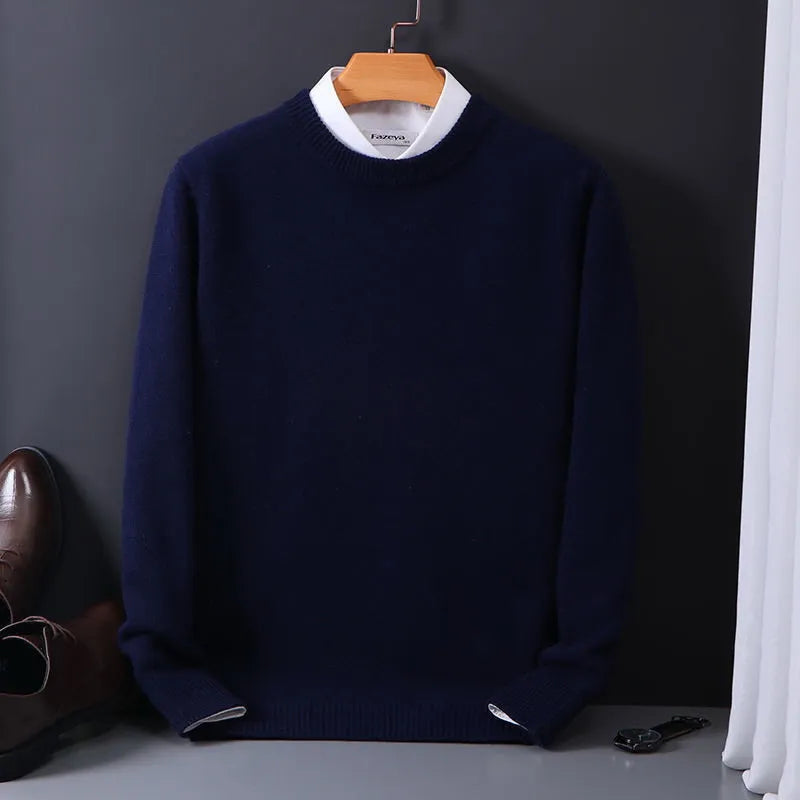 Karlo - Hochwertige Kaschmir Herren Pullover Marineblau