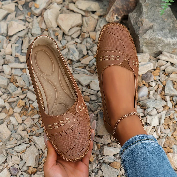 Kasimira - Sommerliche Damen Halbschuhe mit Komfortsohle Braun