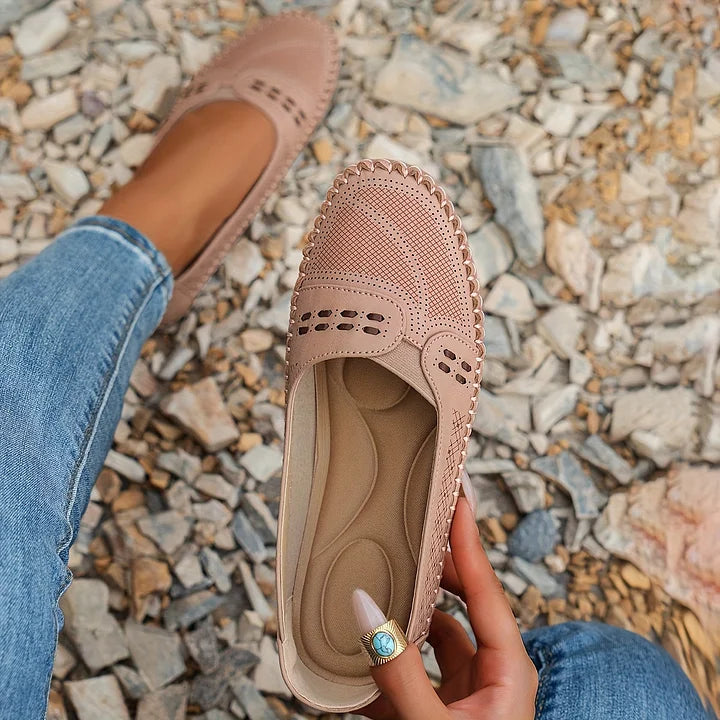 Kasimira - Sommerliche Damen Halbschuhe mit Komfortsohle Hellrosa