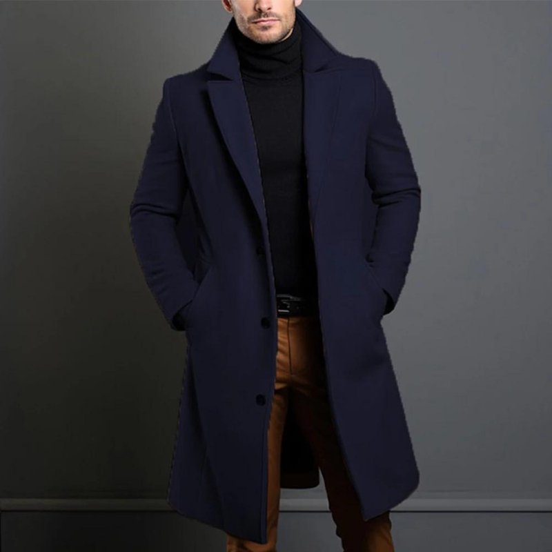 Kaspar - Hochwertiger Wollmantel für Männer Blau