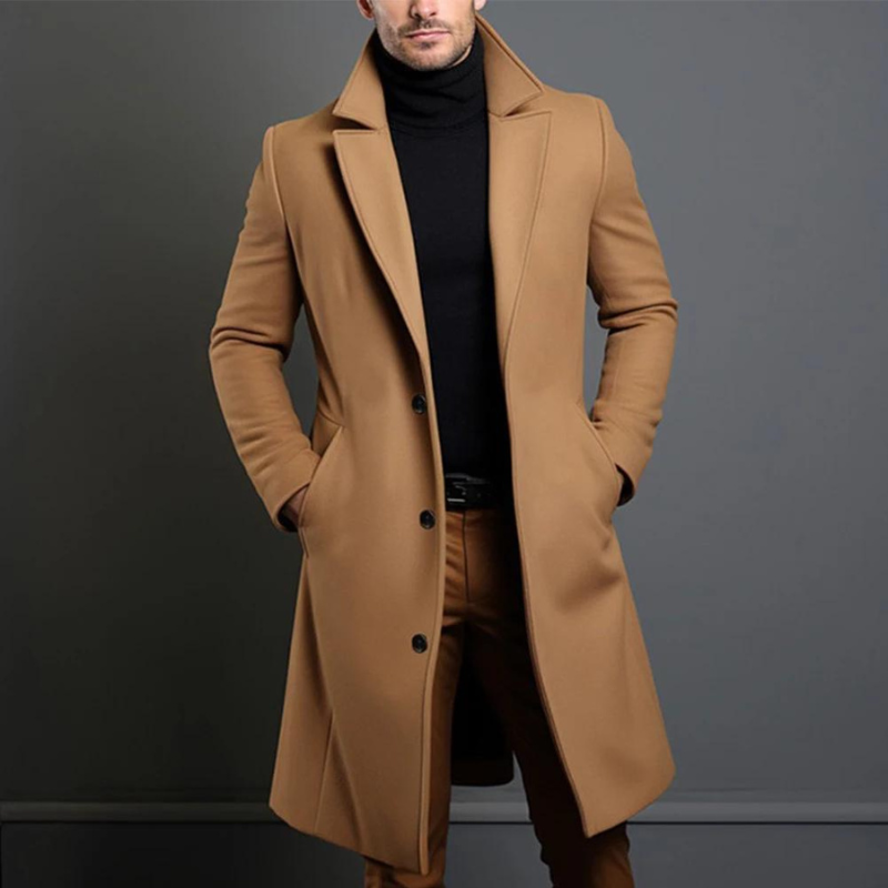Kaspar - Hochwertiger Wollmantel für Männer Braun