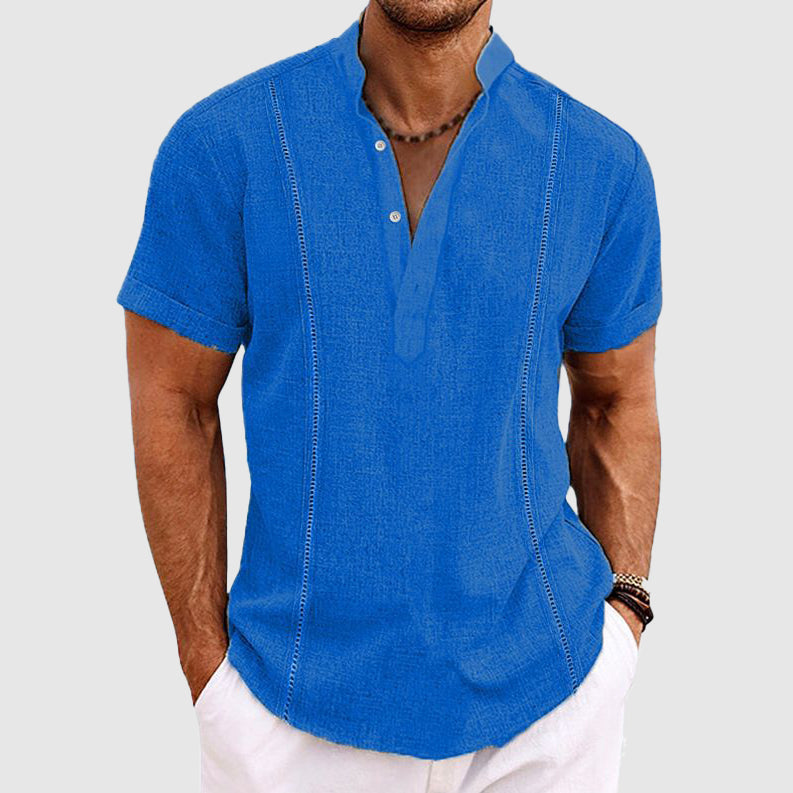 Kasper- Atmungsaktives Kurzarmhemd im Casual Stil Blau