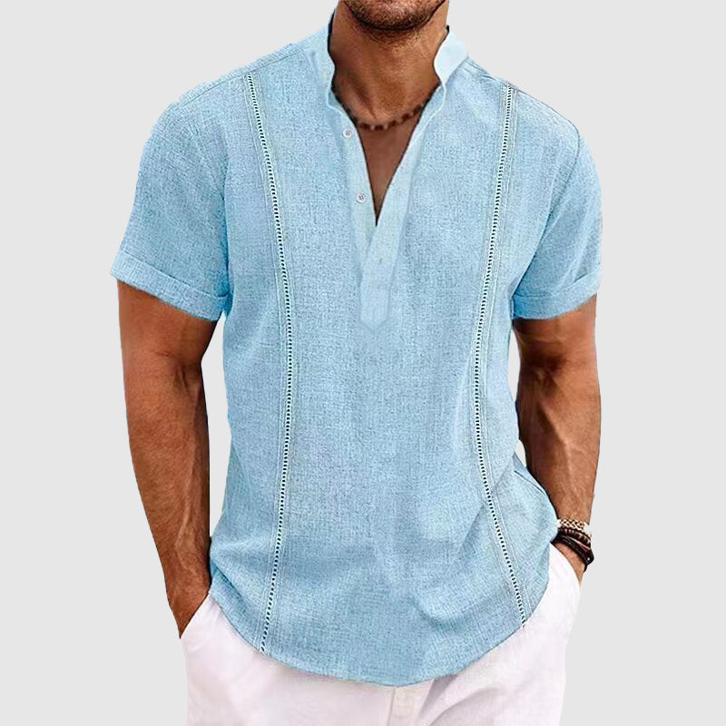 Kasper- Atmungsaktives Kurzarmhemd im Casual Stil Hellblau