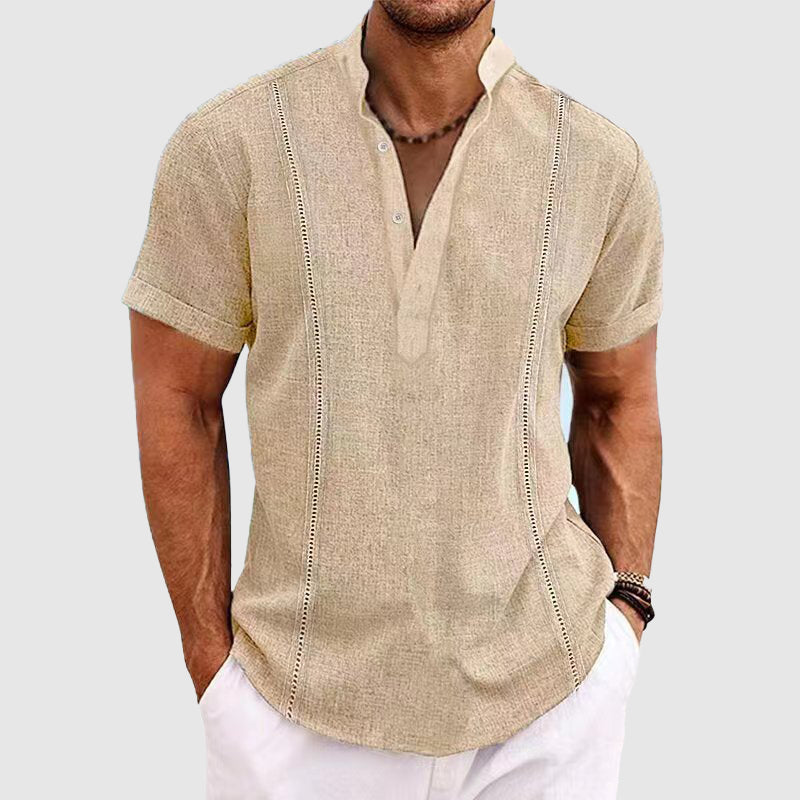 Kasper- Atmungsaktives Kurzarmhemd im Casual Stil Khaki
