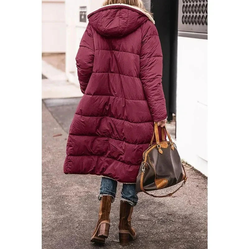 Katharina - Chic Wintermantel Burgund