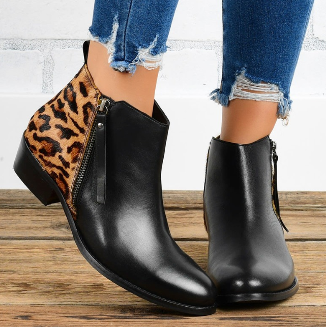 Katharina - Elegante Leopard Sandalen für Damen Schwarz