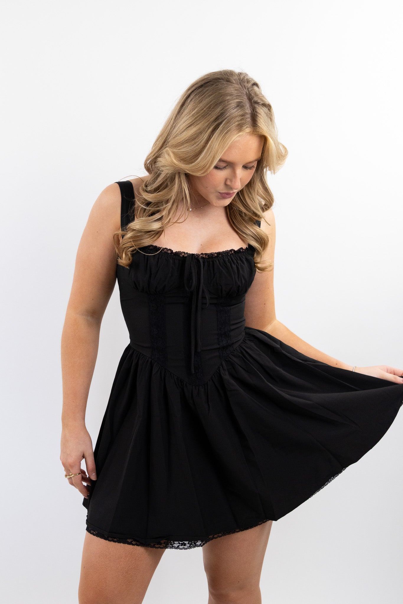 Kathrin - Elegantes Corset Kleid im Belle Stil Schwarz