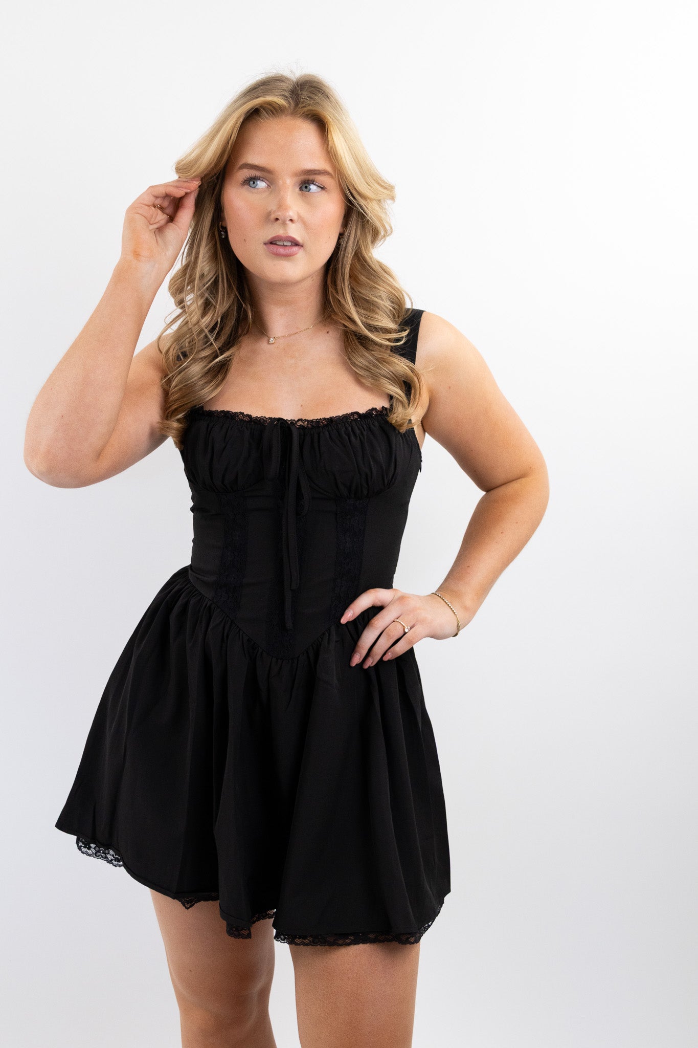 Kathrin - Elegantes Corset Kleid im Belle Stil Schwarz