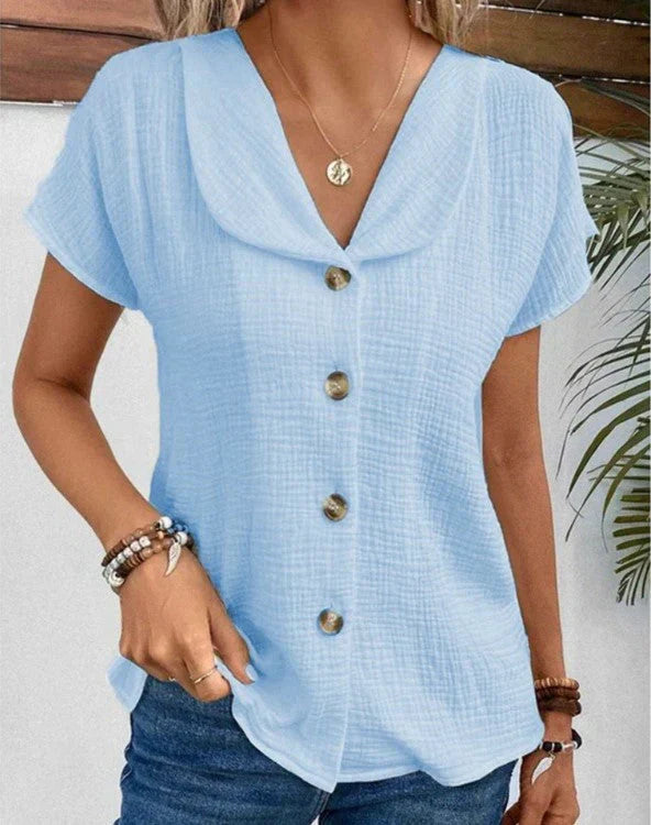 Kayleigh- Elegante Damenbluse Blau
