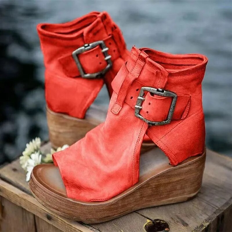 Kelly- Orthopädische Damen Sandalen Rot 1