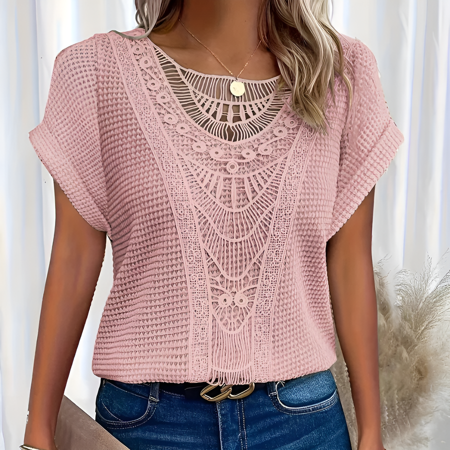 Kerri- Elegante Komfortbluse Rosa