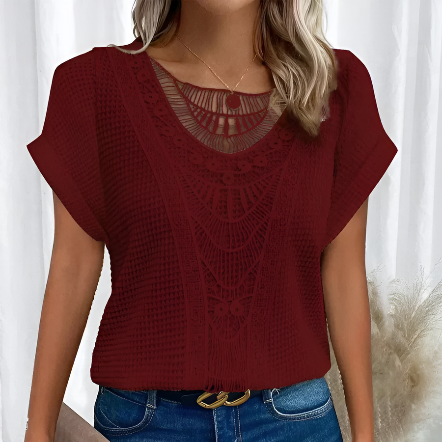 Kerri- Elegante Komfortbluse Rot