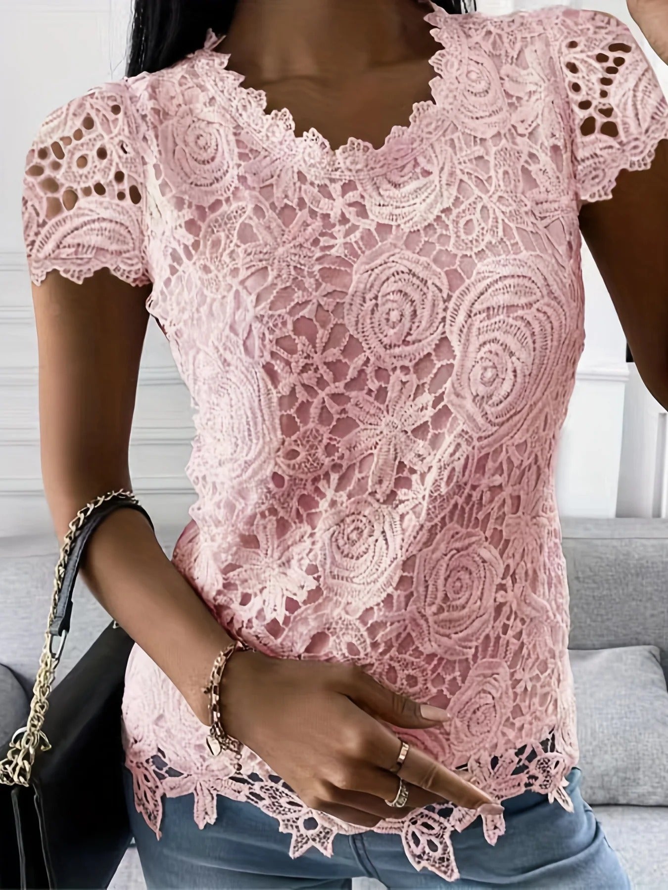 Kimme - Lässiges Chic T-Shirt für Jeden Tag Rosa