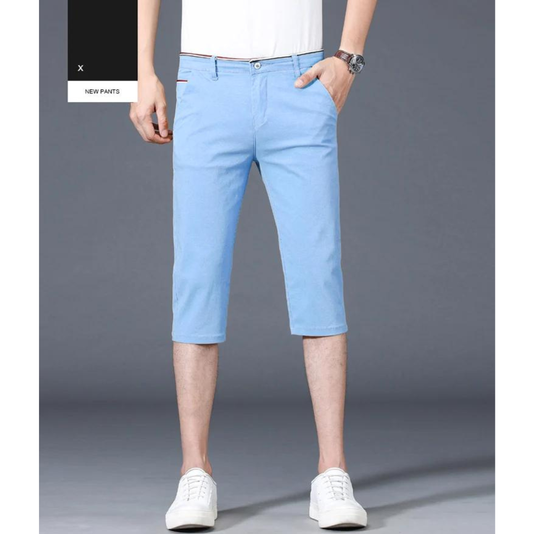 Kristoffer - Lässige Herren 3/4 Shorts für Sommer Himmelblau