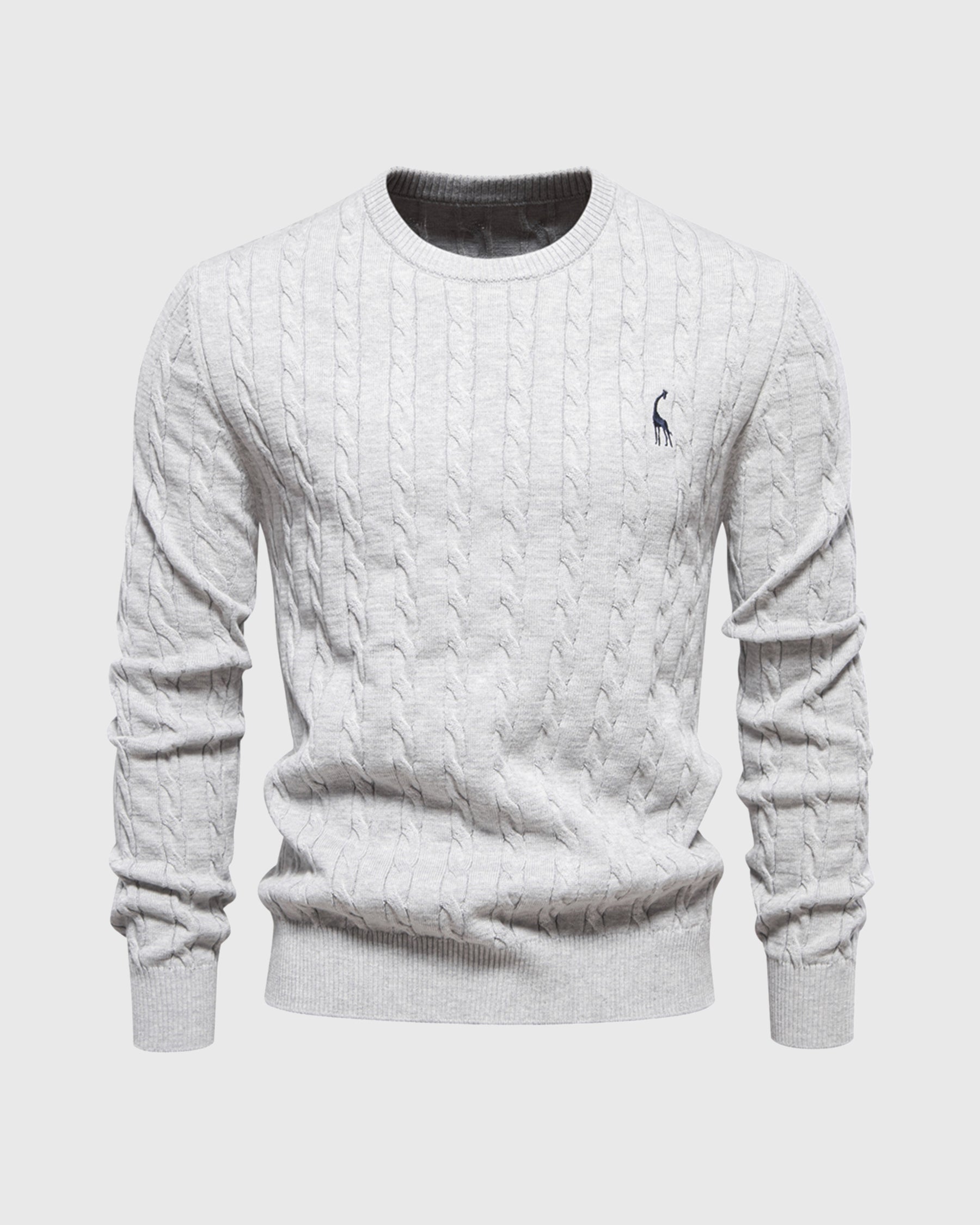 Matheo – Zopfmuster-Strickpullover aus Baumwolle für Herren