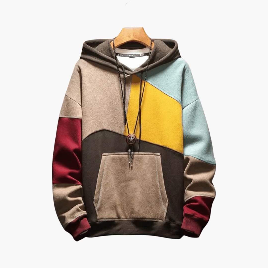 Lando – Trendiger Kapuzenpullover für Herren Blau/Braun