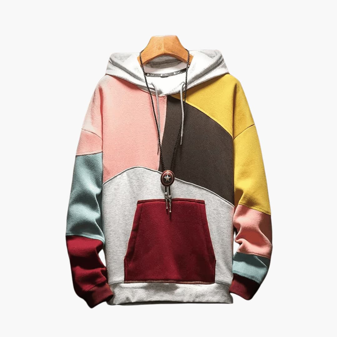 Lando – Trendiger Kapuzenpullover für Herren Rosa/Grau