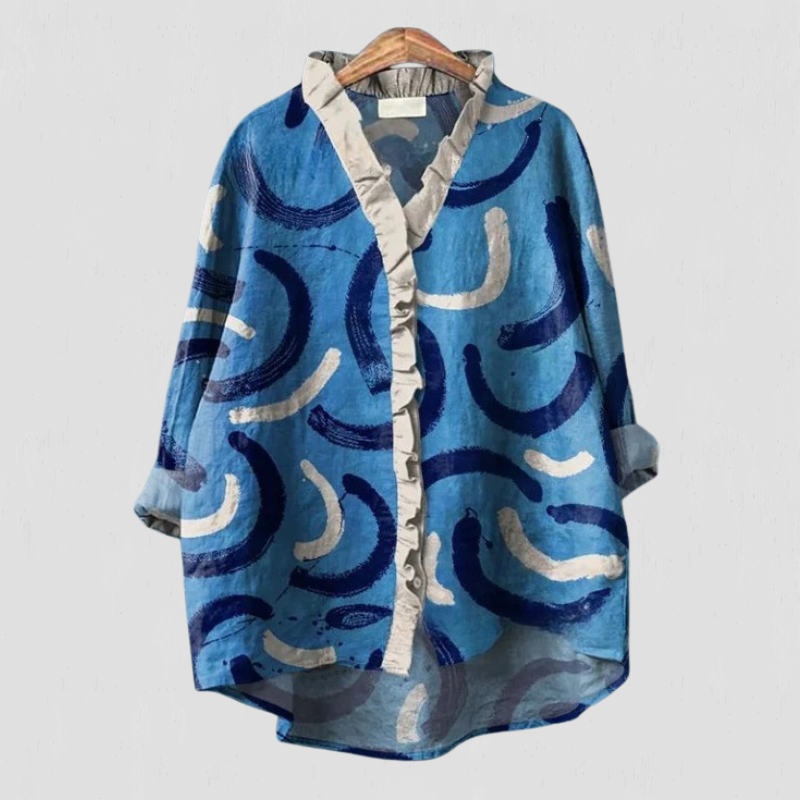 Lara – Bedrucktes Hemd - Blue
