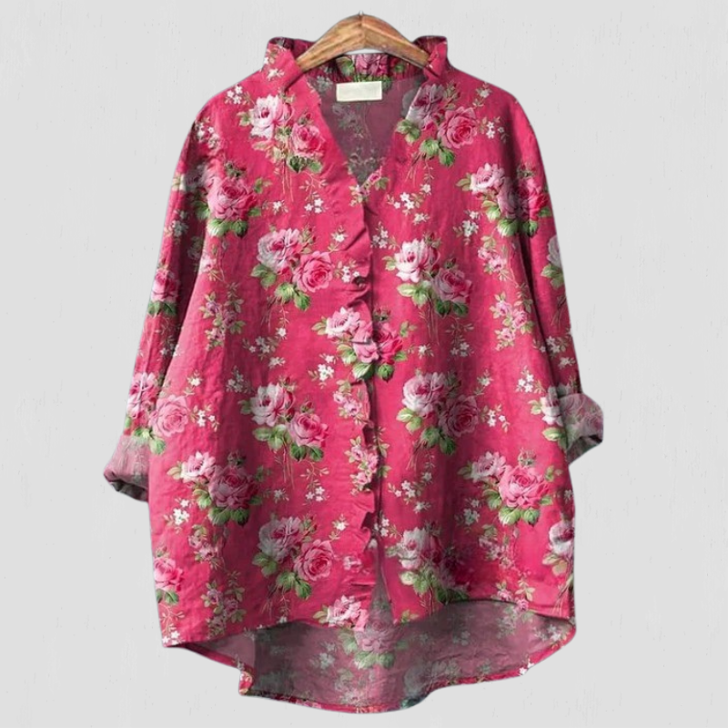 Lara – Bedrucktes Hemd - Printed Pink