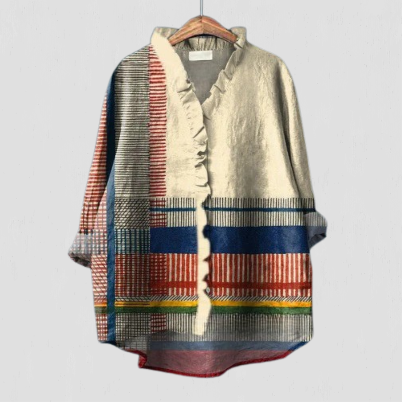 Lara – Bedrucktes Hemd - Striped Beige
