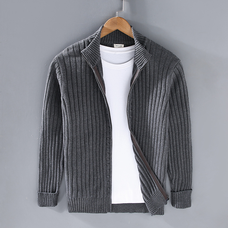 Lars – Premium Strickjacke aus Baumwolle für Herren Anthrazit