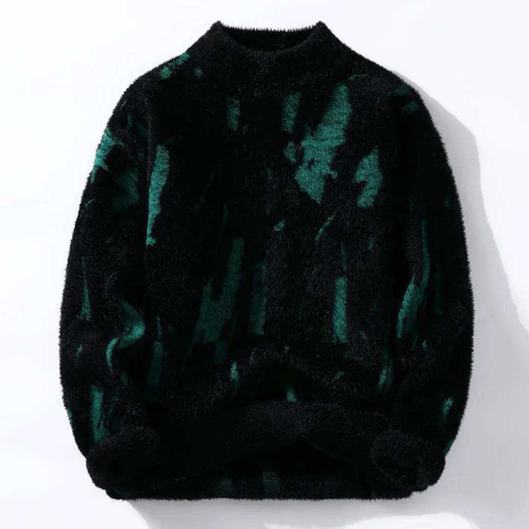 Lasse – Herrenpullover mit abstraktem Print Schwarz