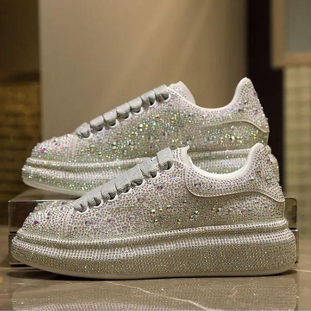 Lauren- Glitzernde Sneaker mit Kristallverzierungen Bunt 1
