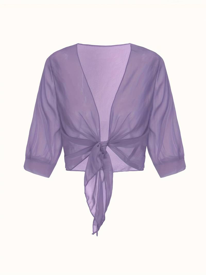 Lavinia – bluse mit offener vorderseite für den frühling  Lila 1