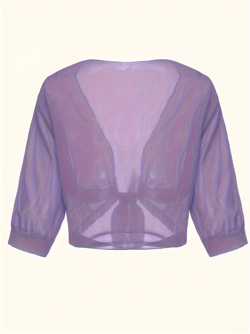 Lavinia – bluse mit offener vorderseite für den frühling  Lila 2