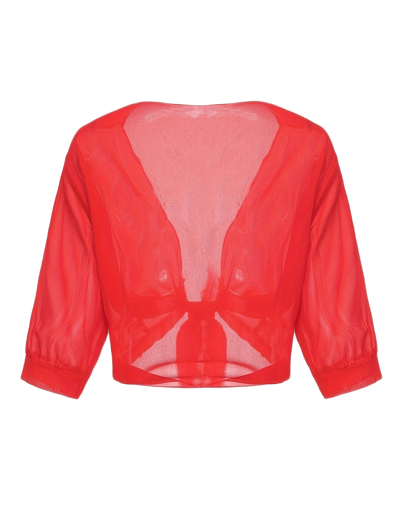 Lavinia – bluse mit offener vorderseite für den frühling  Rot 1