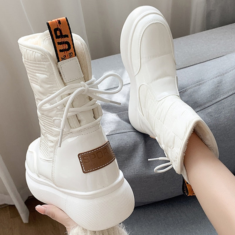 Lea – Wasserdichte Knöchelstiefel für Damen Weiß