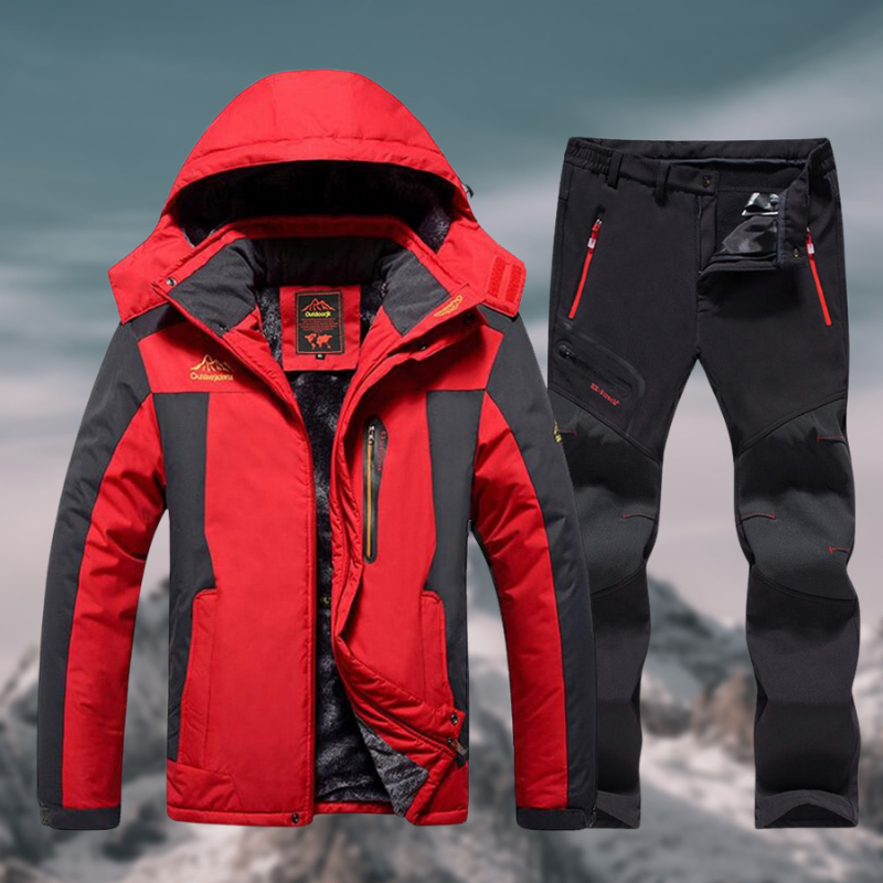 Lefan – Herren-Winter-Set wasserdicht & robust Rot