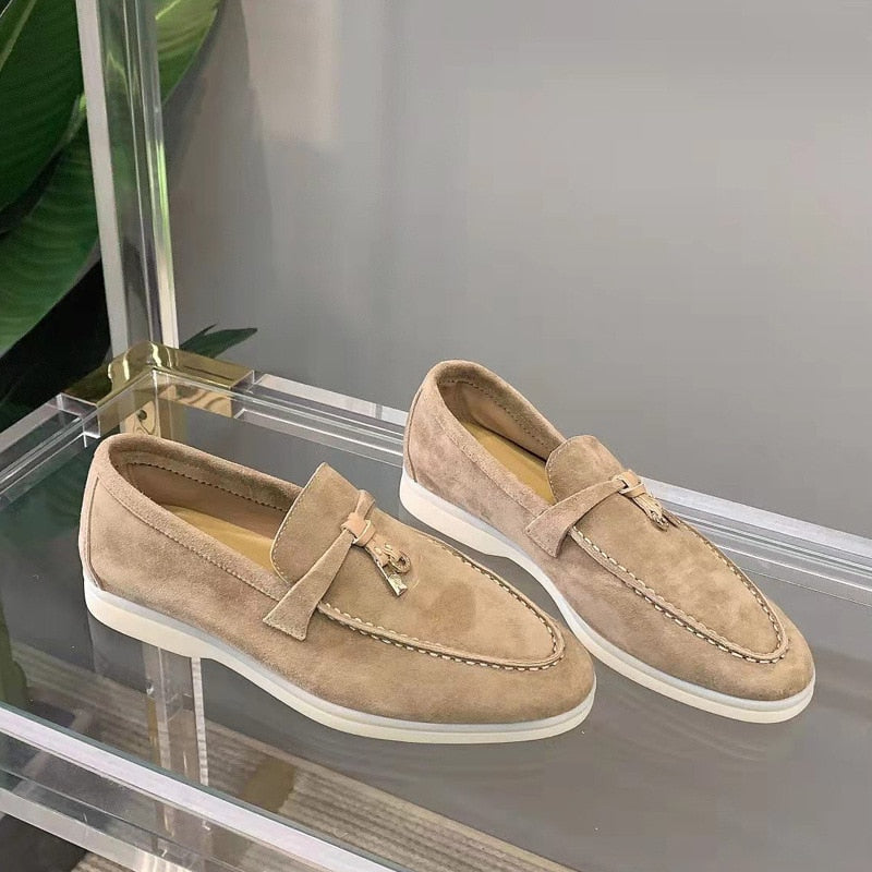 Leila- Wildleder Loafers Damen Beige