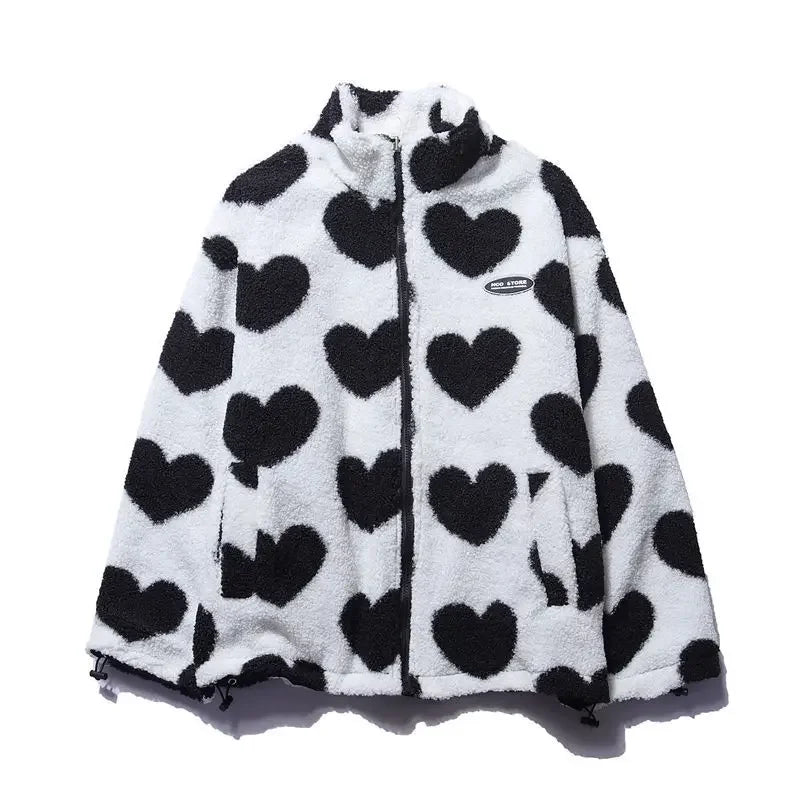 Leni - Reversible Heart Jacket Schwarz