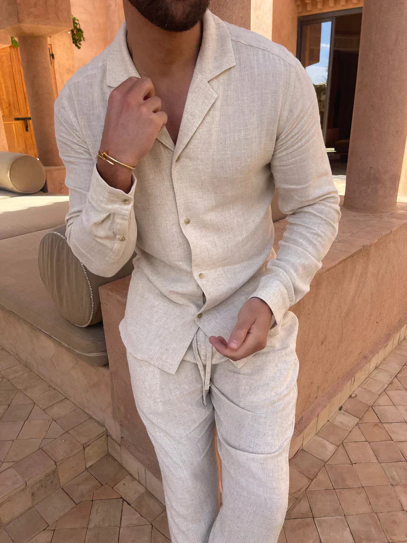 Lennart – Klassisches Herren Set Beige Langarm Urban Look 2