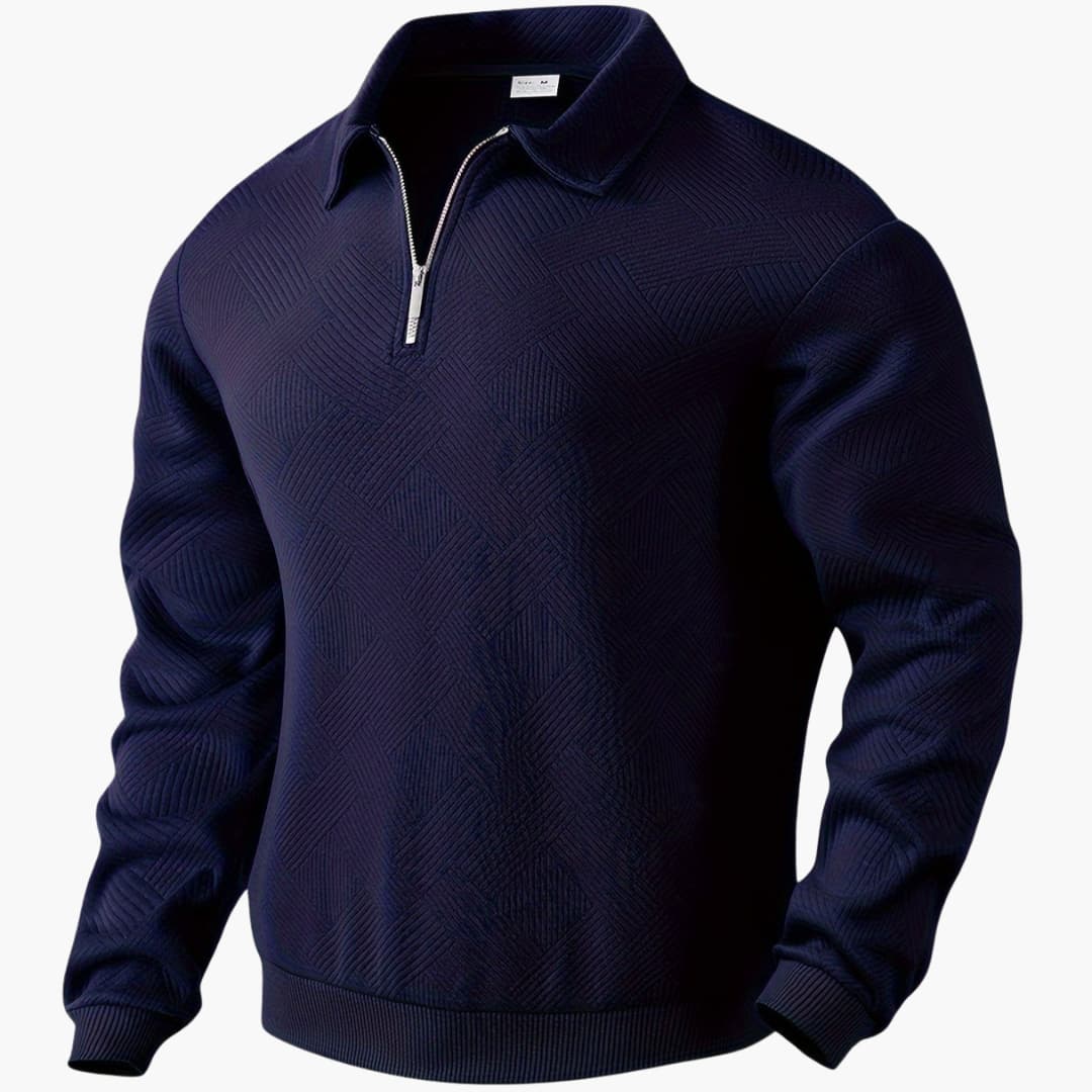 Lennox – Vintage Zip-Up Pullover für Herren Blau