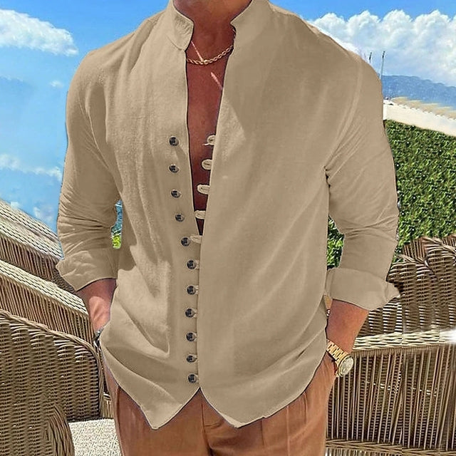 Dominikus – Herren Shirt mit besonderer Knopfleiste