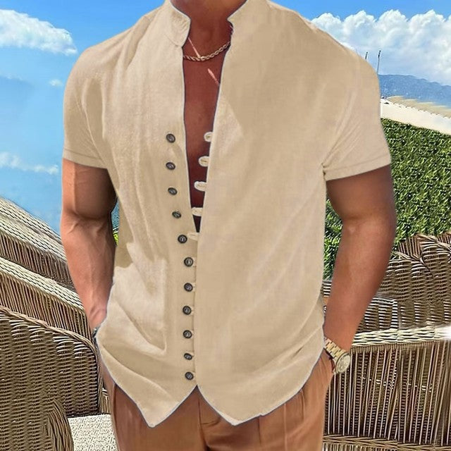 Dominikus – Herren Shirt mit besonderer Knopfleiste