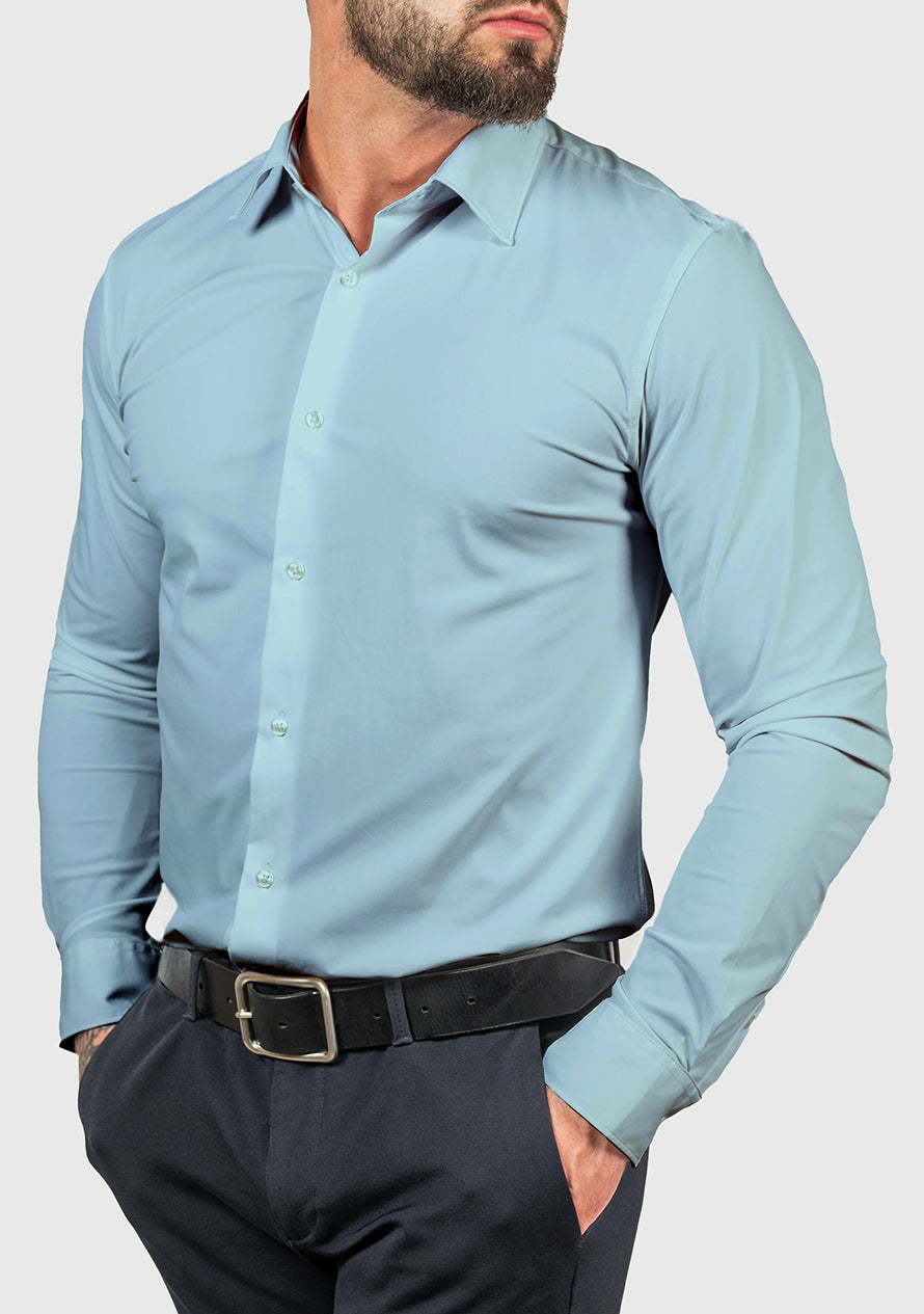 Levi - Stretch Comfort Knitterfreies Hemd Hellblau