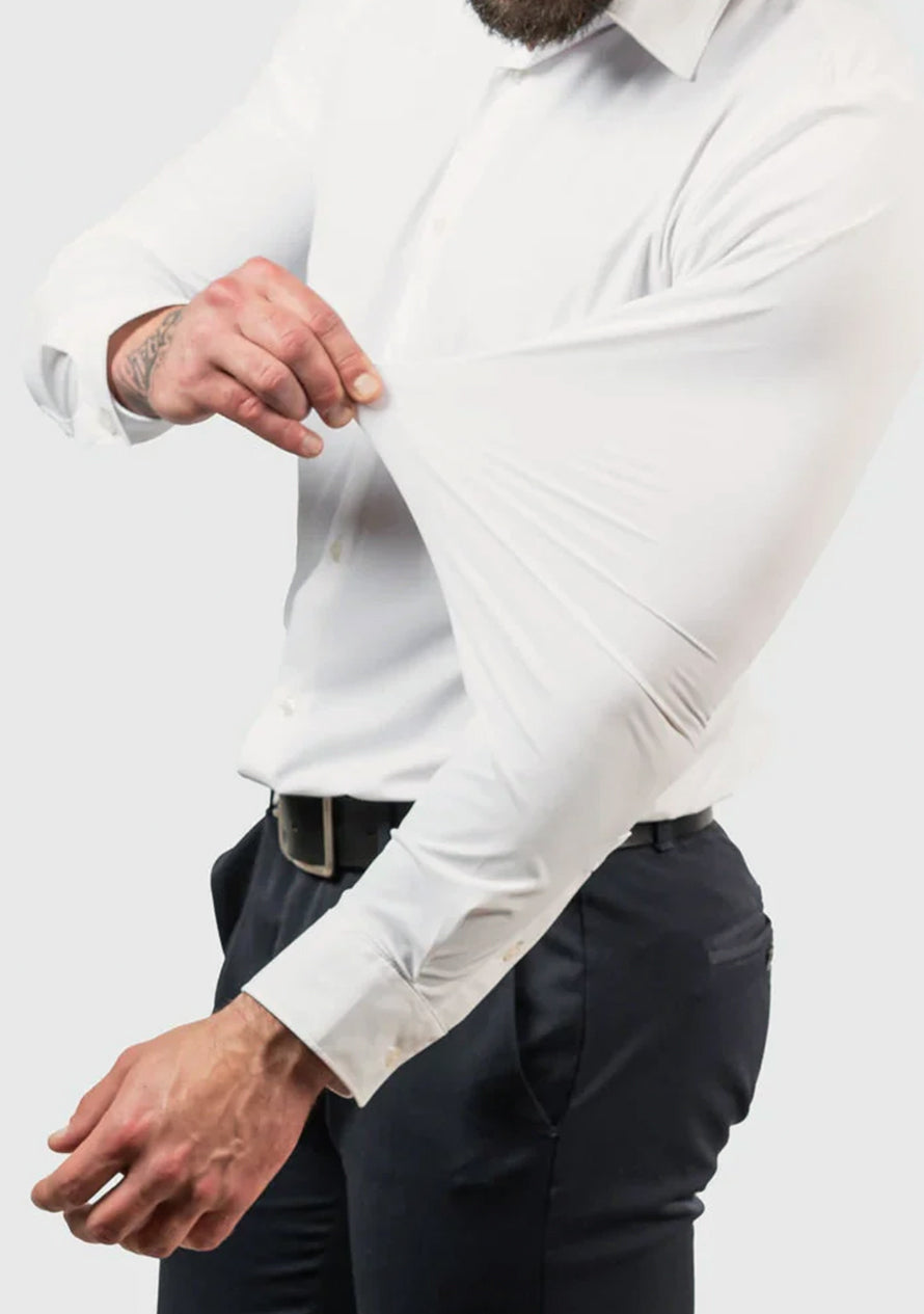 Levi - Stretch Comfort Knitterfreies Hemd Weiß