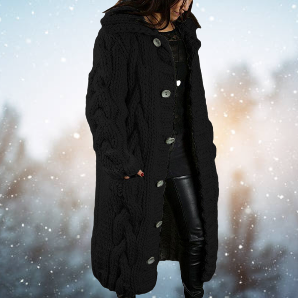 Ulfrun - Strickjacke Dick Gewebt Warm Luxuriös Komfort